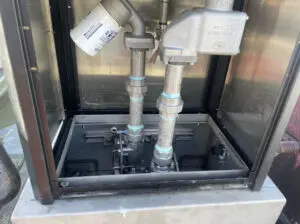 A close up of the outside of a machine