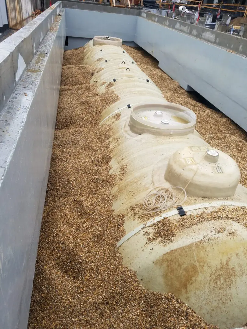 A large amount of grain is being spilled on the ground.